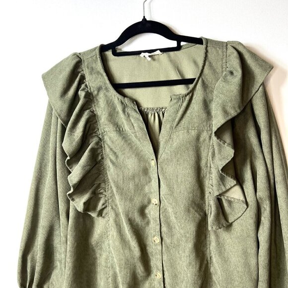 Entro green button up dress women’s‎ size 1X - Picture 2 of 8